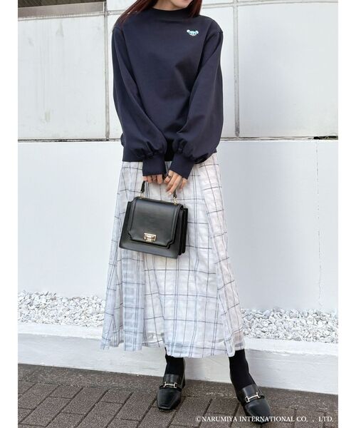 MERCURYDUO(マーキュリーデュオ)の「【ポンポネットジュニアコラボ】 ミントくん刺繍オーバースエット(Tシャツ/カットソー・レディース・ブルー/ネイビー・FREE)」の18枚目の写真