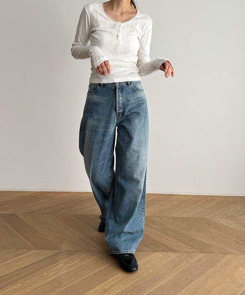 CANAL JEAN｜El mar アイレットピコレースロングTシャツ