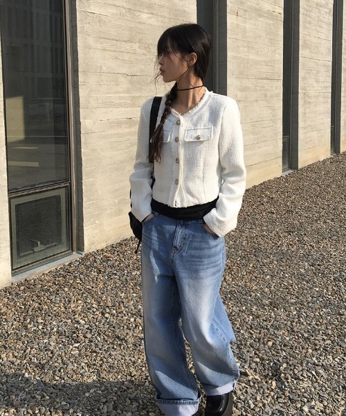 anyonemore(エニワンモア)の「ウォッシングワイドライトブルーデニムパンツ(デニムパンツ・レディース・ライトブルー・LARGE/MEDIUM/SMALL)」の8枚目の写真