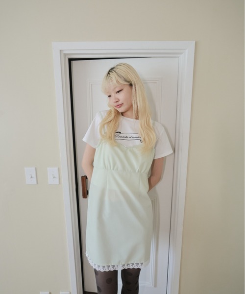 Smyeon(スミョン)の「Lace cami onepiece/レース付きキャミワン ピース(ワンピース・レディース・ホワイト×ブラック/ライトグリーン/ホワイト・FREE)」の19枚目の写真
