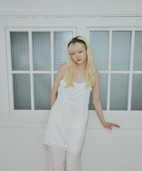 smyeon レース付きキャミワンピース Lace cami onepiece セール】Lace cami onepiece/レース付きキャミワン ピース