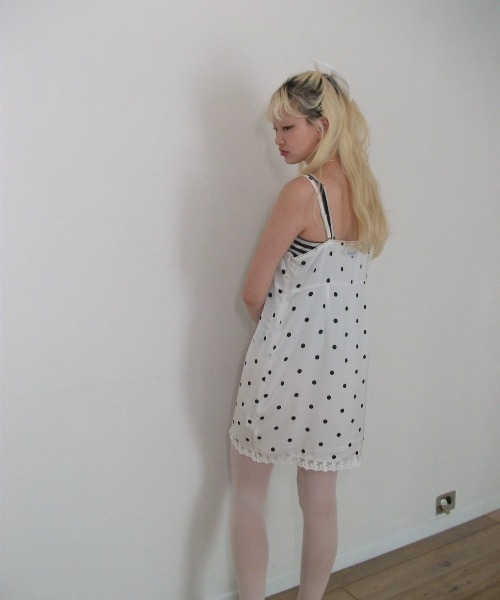 Smyeon(スミョン)の「Lace cami onepiece/レース付きキャミワン ピース(ワンピース・レディース・ホワイト×ブラック/ライトグリーン/ホワイト・FREE)」の17枚目の写真