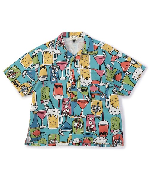 F.O.KIDS（エフオーキッズ）の「【ジュニア対応】4色2柄オープンカラー半袖シャツ（シャツ/ブラウス・キッズ・カーキ/ブルー/チャコール/キナリ・90/100/110/120/80/130/140）」の2枚目の写真