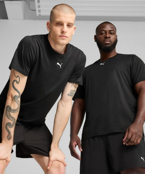 PUMA(プーマ)の「PUMA プーマ メンズ トレーニング TAD エッセンシャル ヘザー キャット 半袖(Tシャツ/カットソー・メンズ・ブラック/ブルー系その他4/カーキ・LARGE/MEDIUM/SMALL/X-LARGE/XX-LARGE)」の1枚目の写真