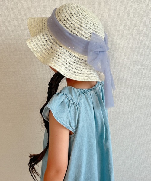 洗えるたためるキラキラチュールビッグリボンハット・帽子（ハット