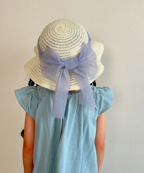 洗えるたためるキラキラチュールビッグリボンハット・帽子（ハット