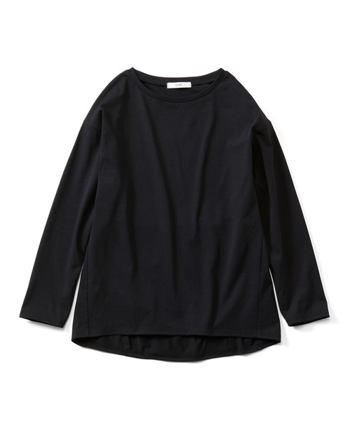 IEDIT（イディット）の「ＩＥＤＩＴ　大人にふさわしい日本製　ていねいに仕立てたクワトロセブン（ＴＭ）コクーンカットソー（Tシャツ/カットソー・レディース・ロイヤルブルー/グレイッシュベージュ/ブラック・LL/L/M/S/3L/4L）」の2枚目の写真