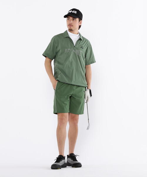 セール】【PING APPAREL】ストレッチ布帛/メッシュジャガード