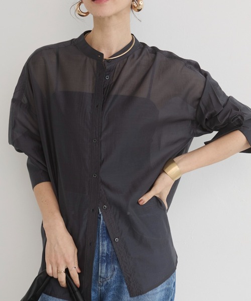 セール】襟が選べる オーバーサイズ シアー シャツ（シャツ/ブラウス