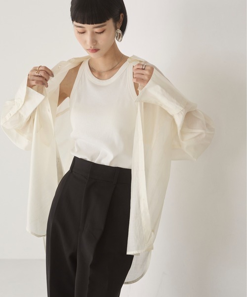セール】襟が選べる オーバーサイズ シアー シャツ（シャツ