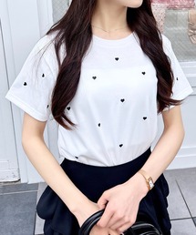 tシャツ ハートチュールカットソー レディース ハートチュールスカート ハート ハート柄」に該当する