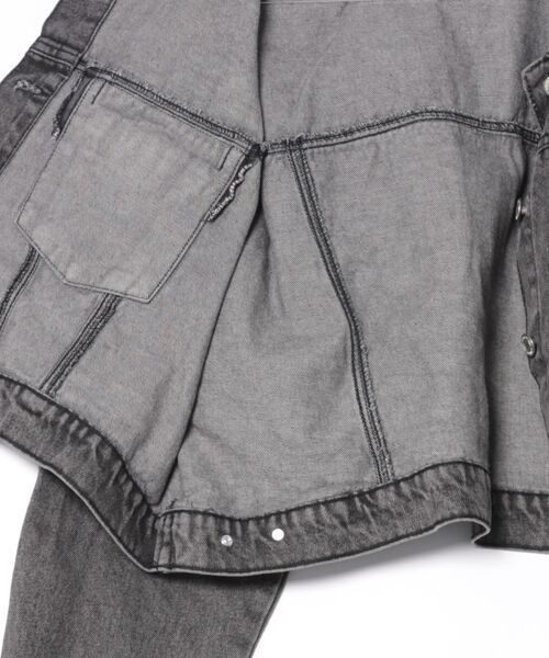 flower（フラワー）の「ショートデニムジャケット（デニムジャケット・レディース・ブラック・FREE）」の3枚目の写真