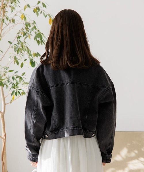 flower（フラワー）の「ショートデニムジャケット（デニムジャケット・レディース・ブラック・FREE）」の6枚目の写真