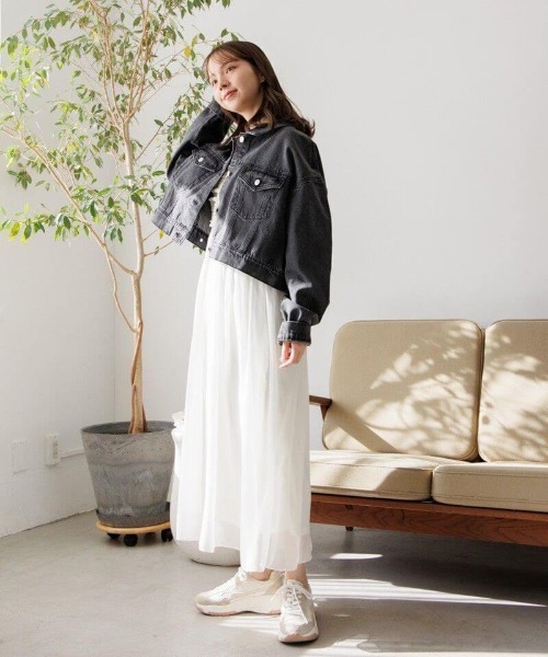 flower（フラワー）の「ショートデニムジャケット（デニムジャケット・レディース・ブラック・FREE）」の8枚目の写真