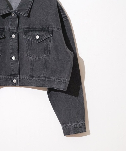 flower（フラワー）の「ショートデニムジャケット（デニムジャケット・レディース・ブラック・FREE）」の17枚目の写真