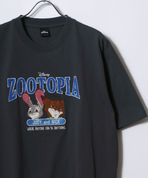 ディズニー ズートピア ベイマックス オーバーサイズ Tシャツ 黒 Disney tシャツ 「DISNEY/ディズニー」QUICK DRY ズートピア