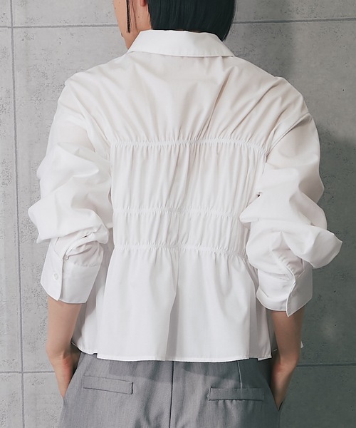 ANOTHER S(アナザーエス)の「TCブロードシャーリングブラウス(Tシャツ/カットソー・レディース・ブルー/オフホワイト/ピンク/ブラック・FREE)」の7枚目の写真