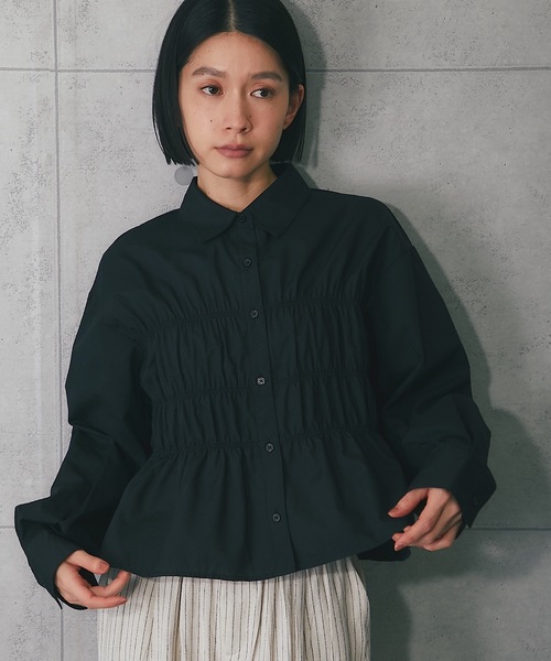 ANOTHER S(アナザーエス)の「TCブロードシャーリングブラウス(Tシャツ/カットソー・レディース・ブルー/オフホワイト/ピンク/ブラック・FREE)」の15枚目の写真