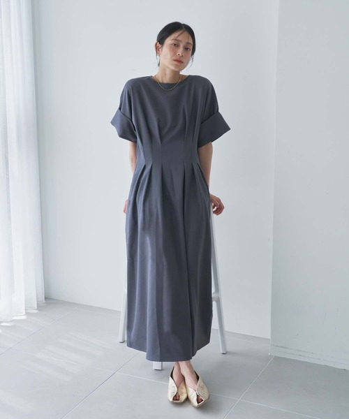 INGEBORG クチナシptタックワンピース半袖 プティカドゥーpt.ワンピース｜ピンクハウスオフィシャル