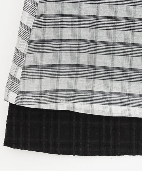 pom ponette junior(ポンポネットジュニア)の「シアーチェックドッキングワンピース(ワンピース・キッズ・ネイビー/ホワイト・S:140cm/LL(165cm)/M:150cm/L:160cm)」の13枚目の写真
