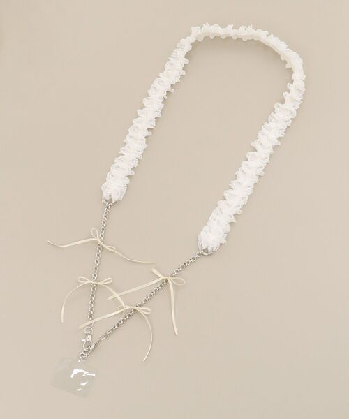 MAJESTIC LEGON（マジェスティックレゴン）の「アンニュイリボンスマホショルダー（スマホグッズ・レディース・ホワイト系その他2/アイボリー/ピンク・FREE）」の13枚目の写真