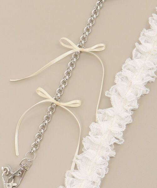 MAJESTIC LEGON（マジェスティックレゴン）の「アンニュイリボンスマホショルダー（スマホグッズ・レディース・ホワイト系その他2/アイボリー/ピンク・FREE）」の15枚目の写真