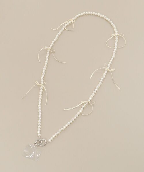 MAJESTIC LEGON（マジェスティックレゴン）の「アンニュイリボンスマホショルダー（スマホグッズ・レディース・ホワイト系その他2/アイボリー/ピンク・FREE）」の17枚目の写真