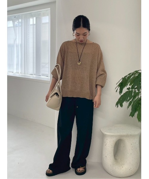 Mila Owen(ミラオーウェン)の「ウエストゴムワイドイージーパンツ(その他パンツ・レディース・ブラック/ブラウン/ベージュ・0/1)」の5枚目の写真