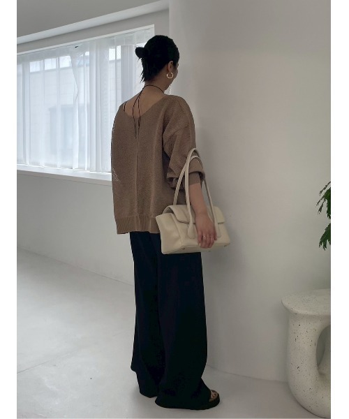 Mila Owen(ミラオーウェン)の「ウエストゴムワイドイージーパンツ(その他パンツ・レディース・ブラック/ブラウン/ベージュ・0/1)」の7枚目の写真