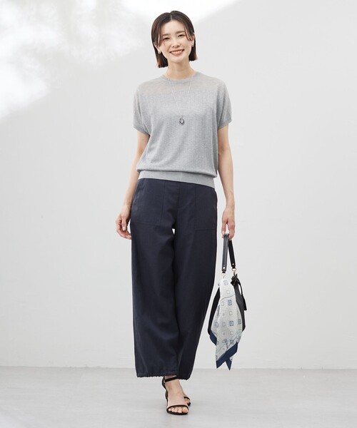 J.PRESS Ladies（J.プレス レディス）の「【WEB限定カラーあり・洗える】Vis/Peスパーク ストライプ ニット（ニット/セーター・レディース・イエロー系/アイボリー系/ブラウン系/ダークブラウン系/ライトグレー系・SMALL）」の9枚目の写真