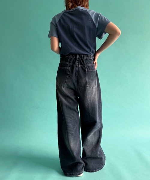 WOND（ウォンド）の「WOND/ドローコードバギーデニム（デニムパンツ・レディース・ブルー系1・SMALL/MEDIUM）」の5枚目の写真