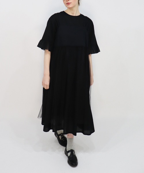 haupia（ハウピア）の「冷たく透明な夏の光【レイヤードワンピース】（ワンピース・レディース・ブラック/オフホワイト/ブルー系・MEDIUM）」の2枚目の写真