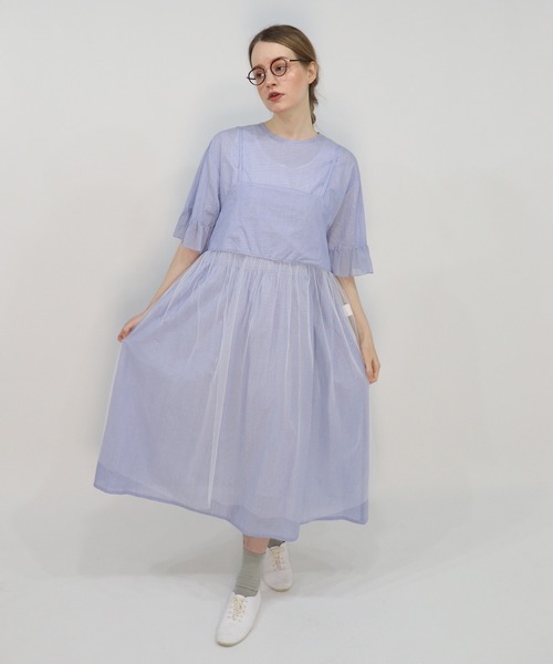 haupia（ハウピア）の「冷たく透明な夏の光【レイヤードワンピース】（ワンピース・レディース・ブラック/オフホワイト/ブルー系・MEDIUM）」の5枚目の写真