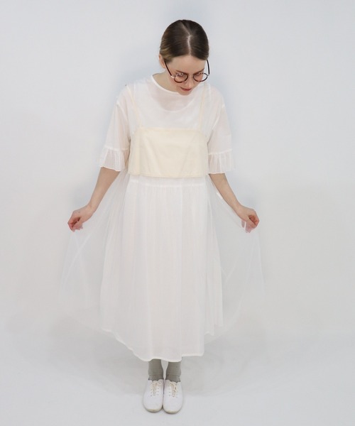 haupia（ハウピア）の「冷たく透明な夏の光【レイヤードワンピース】（ワンピース・レディース・ブラック/オフホワイト/ブルー系・MEDIUM）」の12枚目の写真