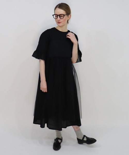 haupia（ハウピア）の「冷たく透明な夏の光【レイヤードワンピース】（ワンピース・レディース・ブラック/オフホワイト/ブルー系・MEDIUM）」の18枚目の写真