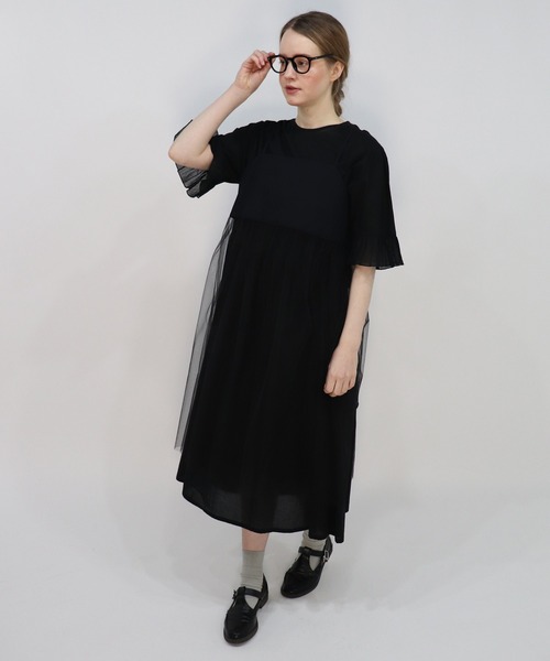 haupia（ハウピア）の「冷たく透明な夏の光【レイヤードワンピース】（ワンピース・レディース・ブラック/オフホワイト/ブルー系・MEDIUM）」の19枚目の写真