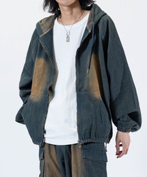 JOHN'S CLOSET | 【t】ライトオンスデニム ブラストオーバーダイ フルジップパーカー(デニムジャケット)