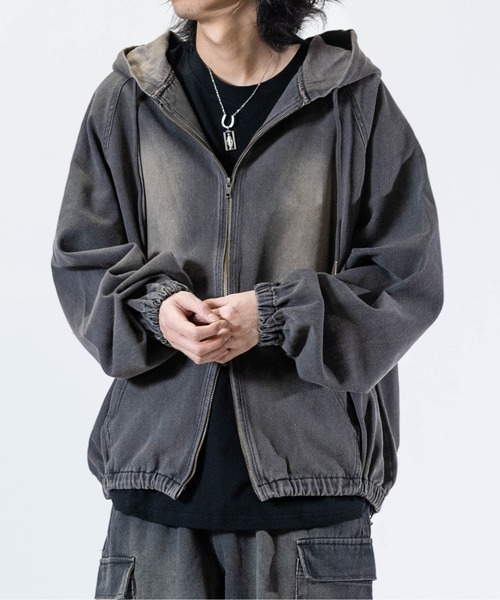 DIESEL デニム　ジップアップパーカー　ジャケット セール】【t】ライトオンスデニム ブラストオーバーダイ