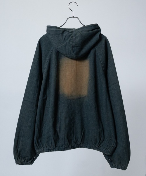 JOHN'S CLOSET（ジョンズクローゼット）の「【t】ライトオンスデニム ブラストオーバーダイ フルジップパーカー（デニムジャケット・メンズ・ブルー/チャコールグレー/ブラック/ネイビー・LARGE/MEDIUM）」の7枚目の写真
