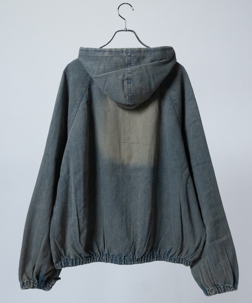 JOHN'S CLOSET（ジョンズクローゼット）の「【t】ライトオンスデニム ブラストオーバーダイ フルジップパーカー（デニムジャケット・メンズ・ブルー/チャコールグレー/ブラック/ネイビー・LARGE/MEDIUM）」の8枚目の写真