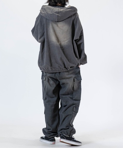 JOHN'S CLOSET（ジョンズクローゼット）の「【t】ライトオンスデニム ブラストオーバーダイ フルジップパーカー（デニムジャケット・メンズ・ブルー/チャコールグレー/ブラック/ネイビー・LARGE/MEDIUM）」の20枚目の写真