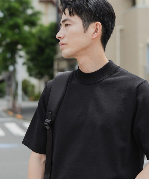 アンチピリングハイゲージニット/モックネック/半袖/319836（ニット