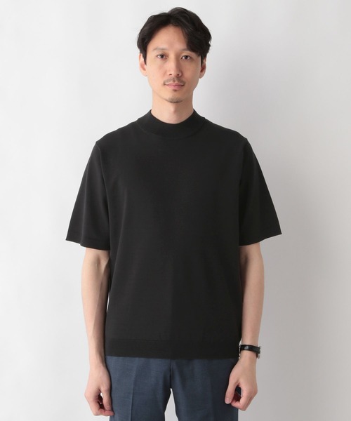 アンチピリングハイゲージニット/モックネック/半袖/319836（ニット