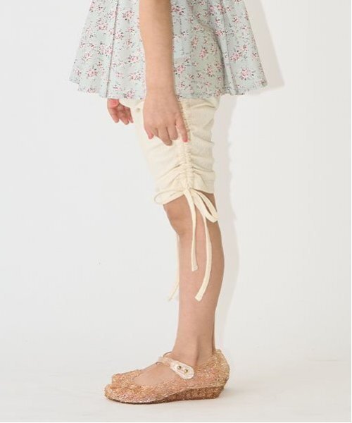 Lycee mine(リセマイン)の「5分丈シャーリングレギンス【子供服】【キッズ】【女の子】(レギンス/スパッツ・キッズ・ブラック/チャコール/ラベンダー/アイボリー/ベビーピンク/サックスブルー・130cm/140cm/150cm/120cm/110cm/100cm)」の2枚目の写真