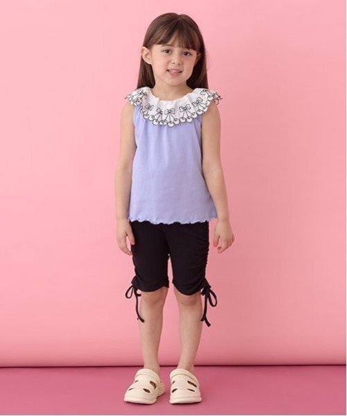 Lycee mine(リセマイン)の「5分丈シャーリングレギンス【子供服】【キッズ】【女の子】(レギンス/スパッツ・キッズ・ブラック/チャコール/ラベンダー/アイボリー/ベビーピンク/サックスブルー・130cm/140cm/150cm/120cm/110cm/100cm)」の11枚目の写真