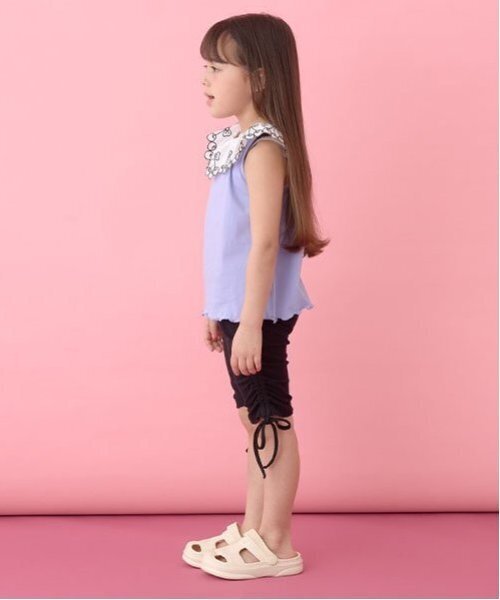 Lycee mine(リセマイン)の「5分丈シャーリングレギンス【子供服】【キッズ】【女の子】(レギンス/スパッツ・キッズ・ブラック/チャコール/ラベンダー/アイボリー/ベビーピンク/サックスブルー・130cm/140cm/150cm/120cm/110cm/100cm)」の12枚目の写真