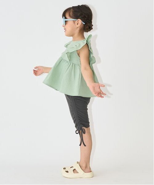 Lycee mine(リセマイン)の「5分丈シャーリングレギンス【子供服】【キッズ】【女の子】(レギンス/スパッツ・キッズ・ブラック/チャコール/ラベンダー/アイボリー/ベビーピンク/サックスブルー・130cm/140cm/150cm/120cm/110cm/100cm)」の14枚目の写真