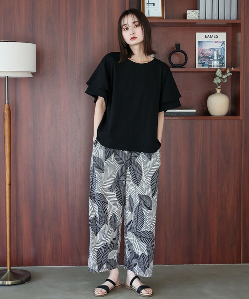 VitaFelice（ヴィータフェリーチェ）の「袖フリルトップス Tシャツ カットソー フリルTシャツ（Tシャツ/カットソー・レディース・ベージュ系その他/コーラルピンク/アイボリー/ブラック・FREE）」の11枚目の写真