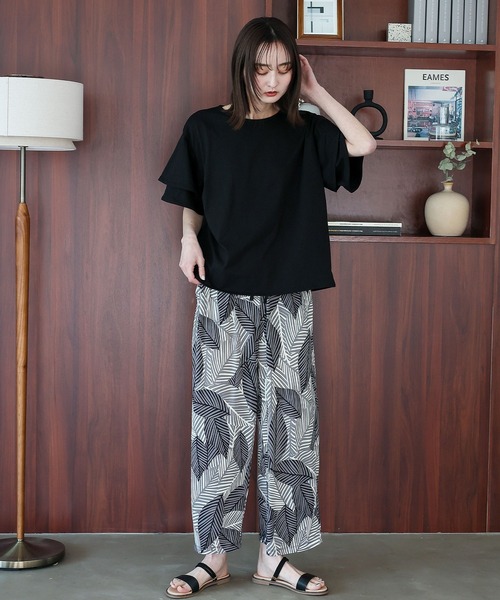 VitaFelice（ヴィータフェリーチェ）の「袖フリルトップス Tシャツ カットソー フリルTシャツ（Tシャツ/カットソー・レディース・ベージュ系その他/コーラルピンク/アイボリー/ブラック・FREE）」の15枚目の写真