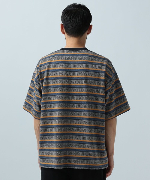 [ ] ボーダージャカードリラックスTシャツ★大人気★ マルチボーダージャガードTシャツ｜メンズファッション通販